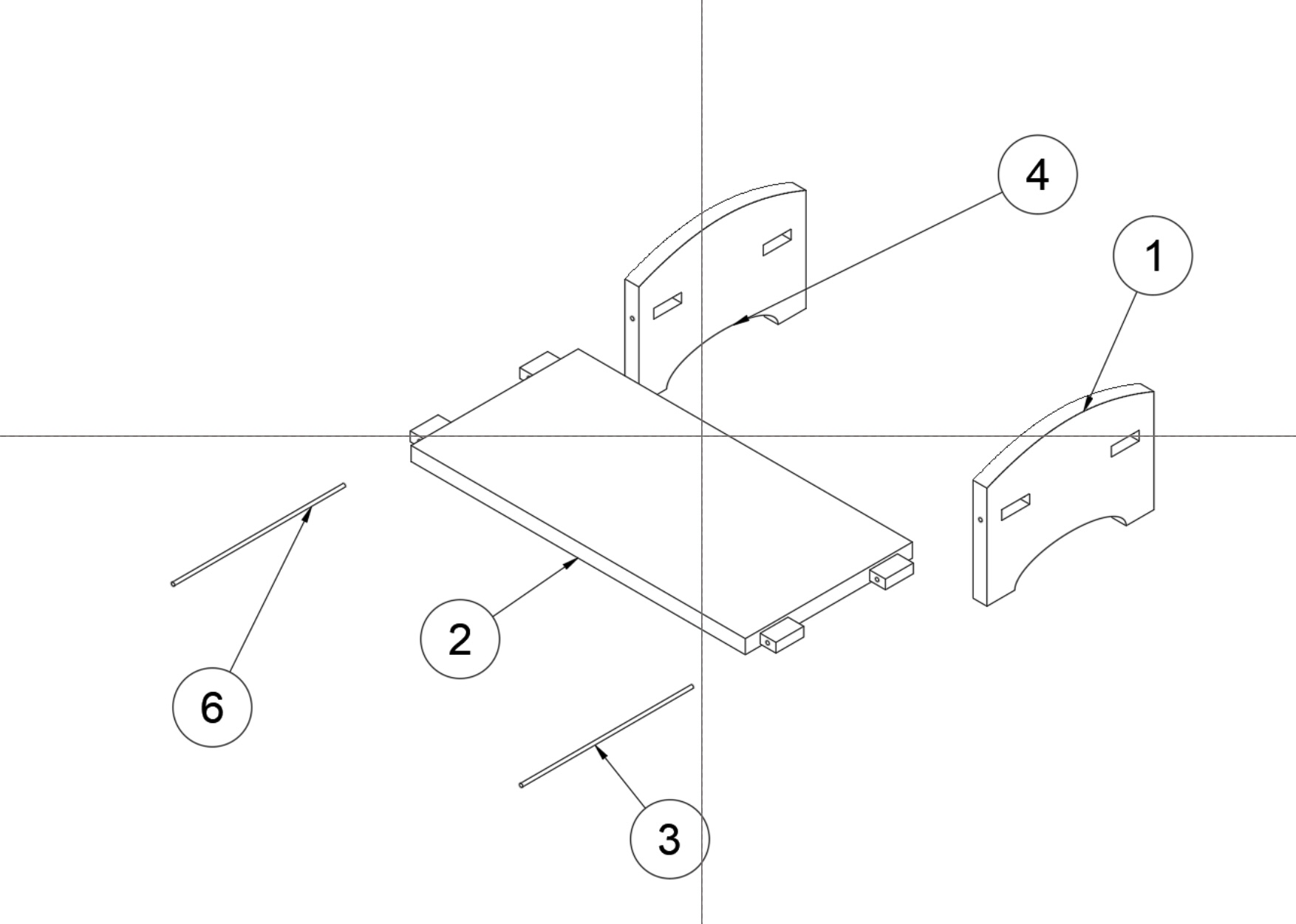 Modern Dog Crate End Table - Exploded view and assembly details
